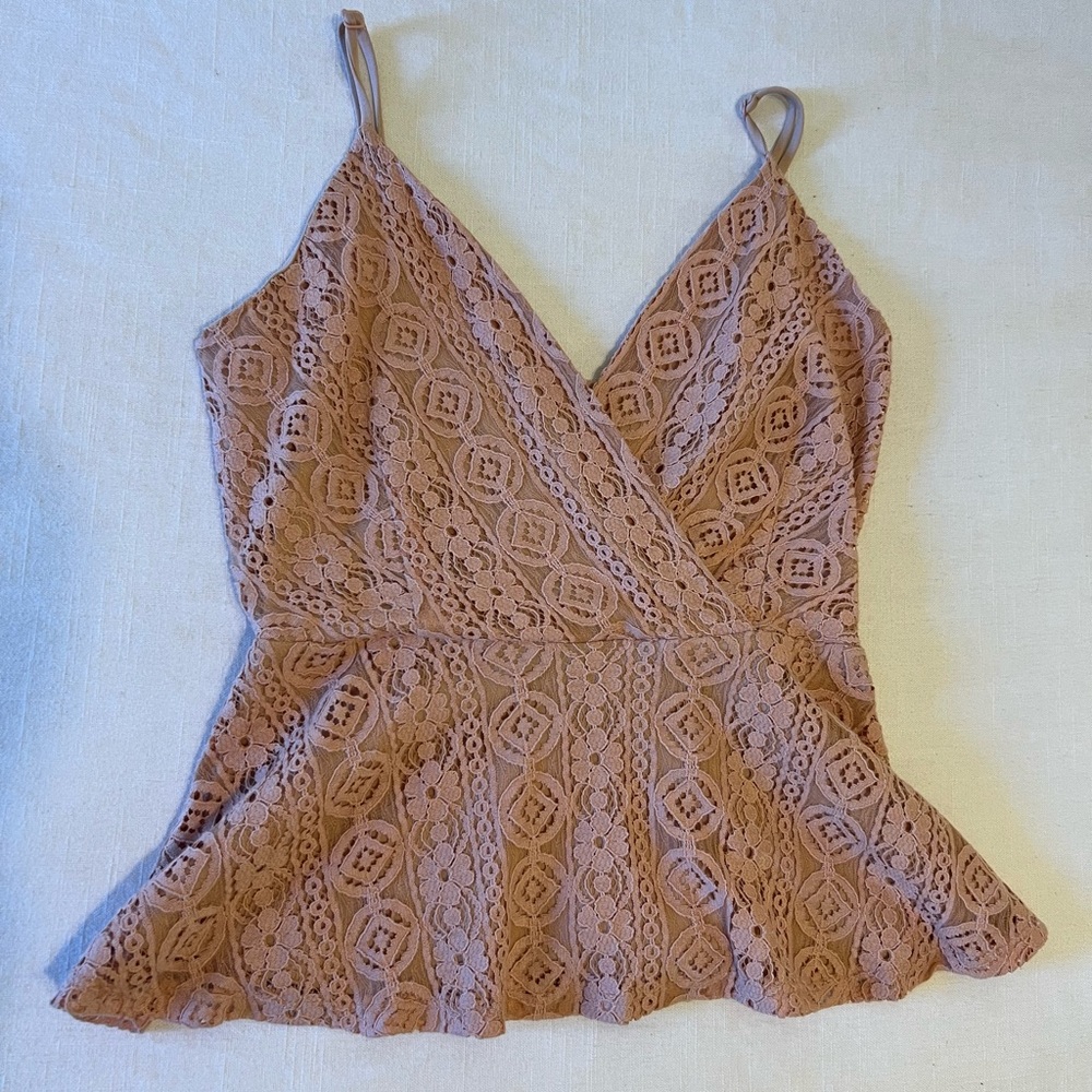 Monteau Lace Peplum Tank